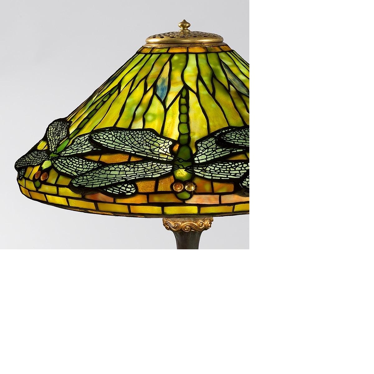 A Tiffany Studios New York leaded glass and patinated bronze 