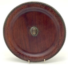 Tiffany Studios Favrile Glass Scarab, Bronze Mounted Wood Vide-Poche