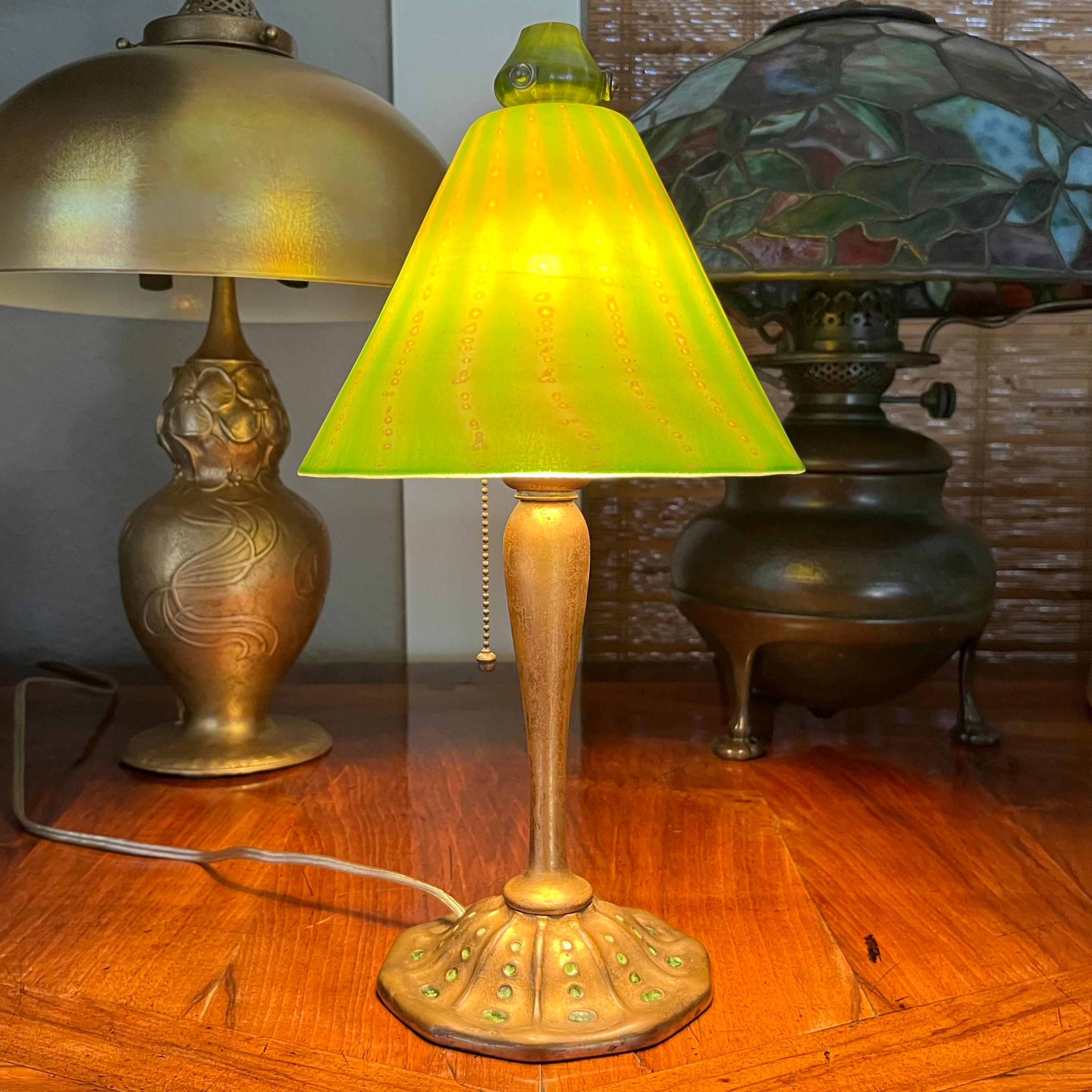Tiffany Studios Favrile and Bronze Aladdin Desk Lamp 3