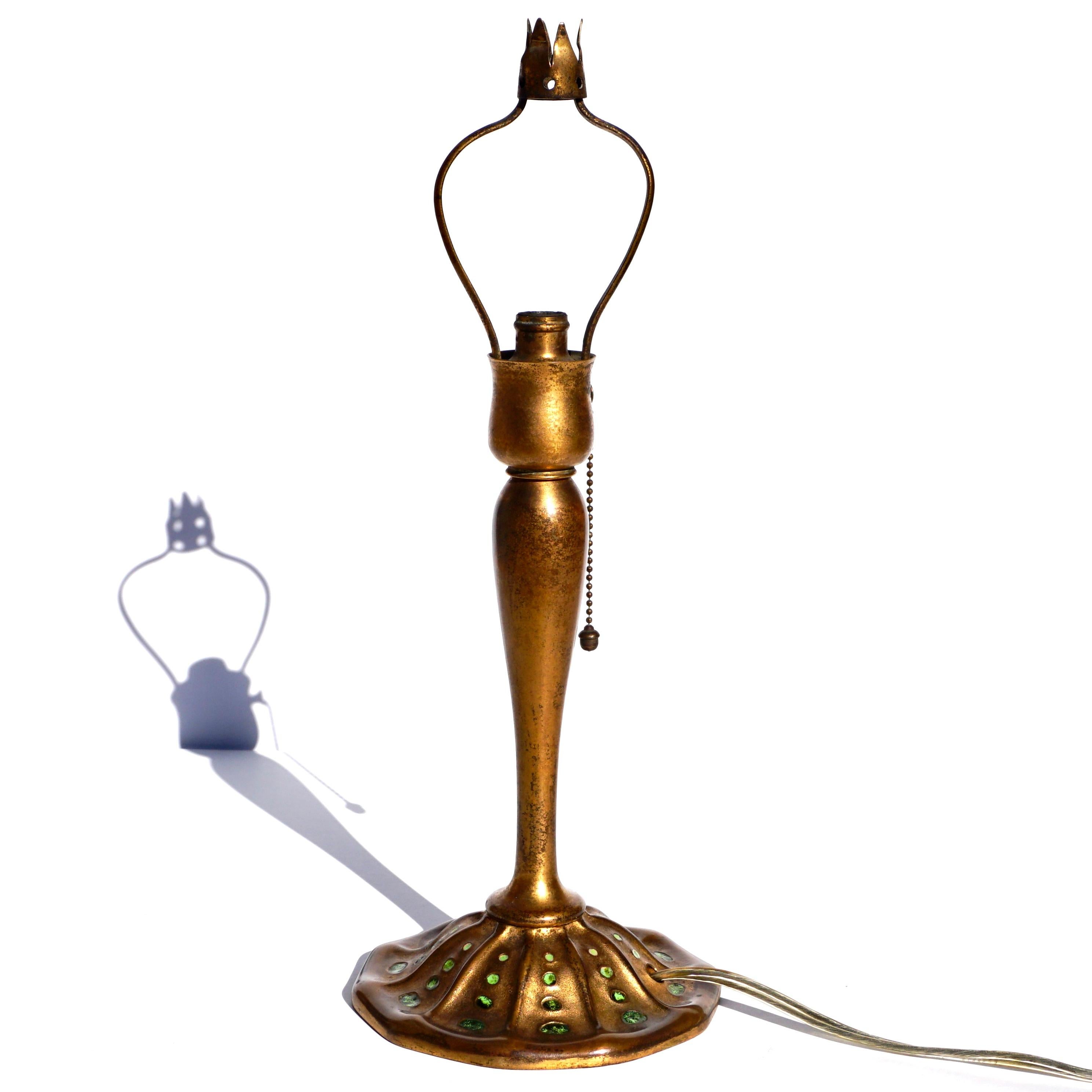 Cast Tiffany Studios Favrile and Bronze Aladdin Desk Lamp