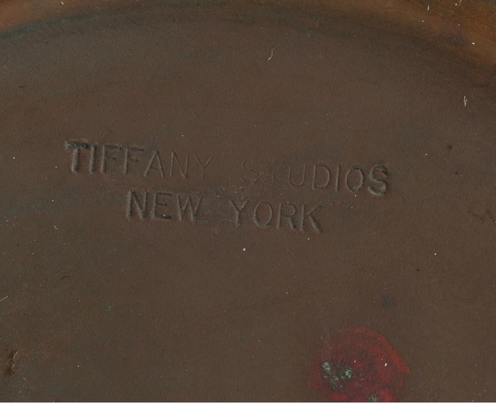 Cast Tiffany Studios Favrile Damascene and Bronze Vase
