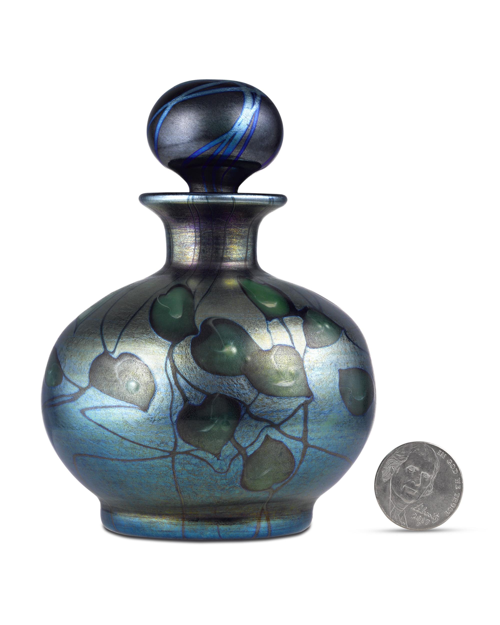 American Tiffany Studios Favrile Glass Perfume Bottle