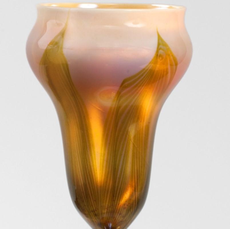 Early 20th Century Tiffany Studios New York Flower Form Favrile Glass Vase 