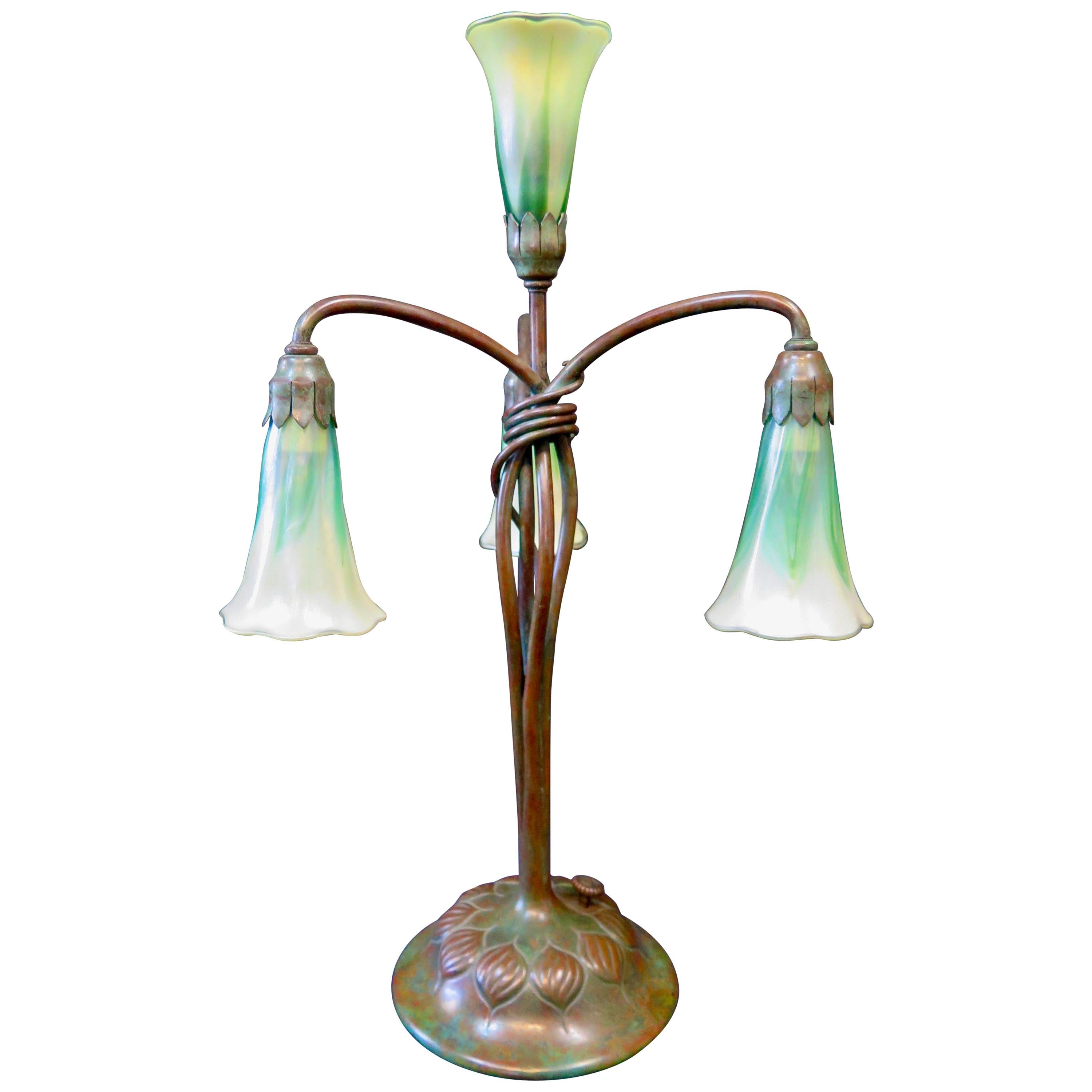 Tiffany Studios Four-Light Lily Lamp