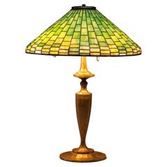 Antique Tiffany Studios Geometric Cone Table Lamp
