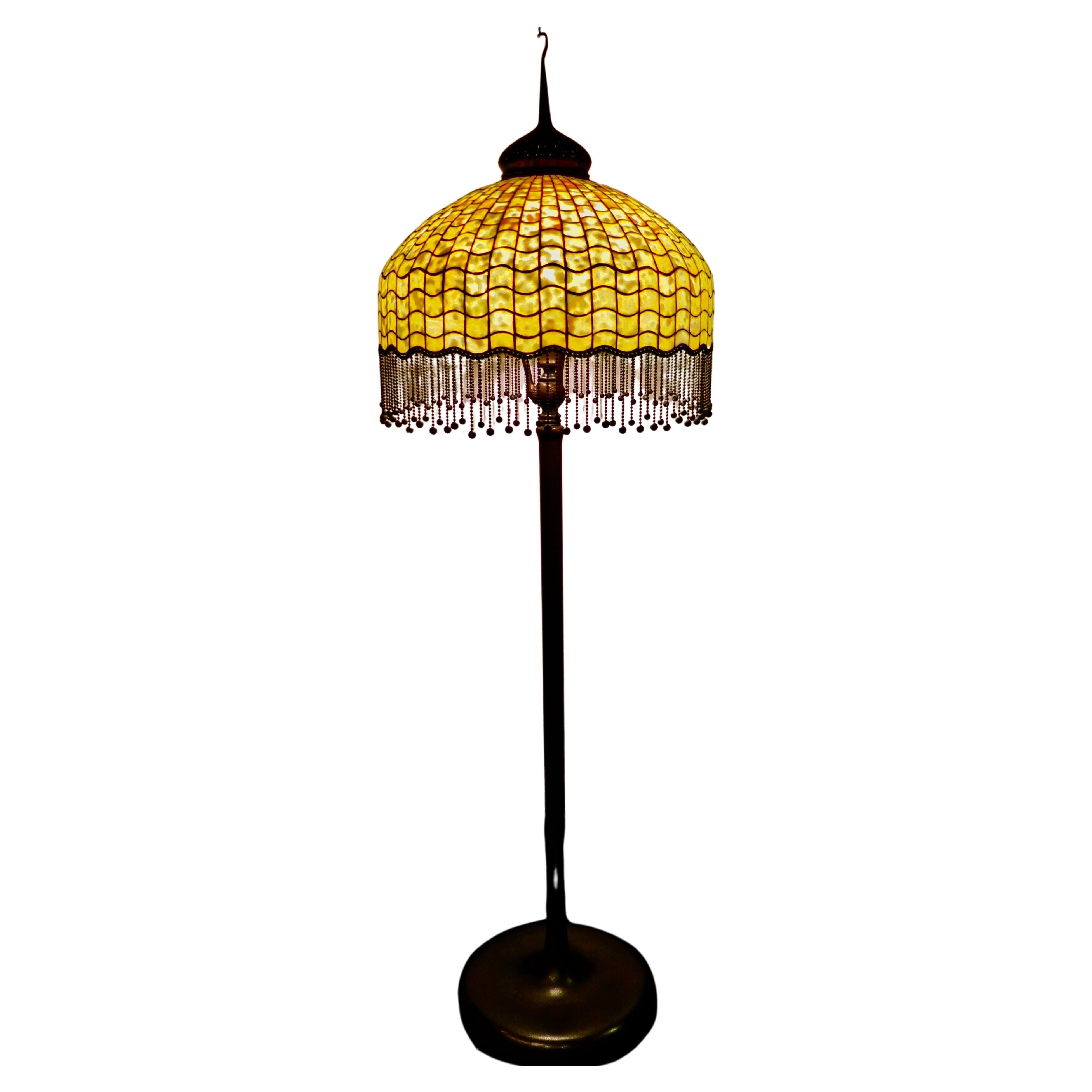 Tiffany Studios Geometric Floor Lamp with Fringe