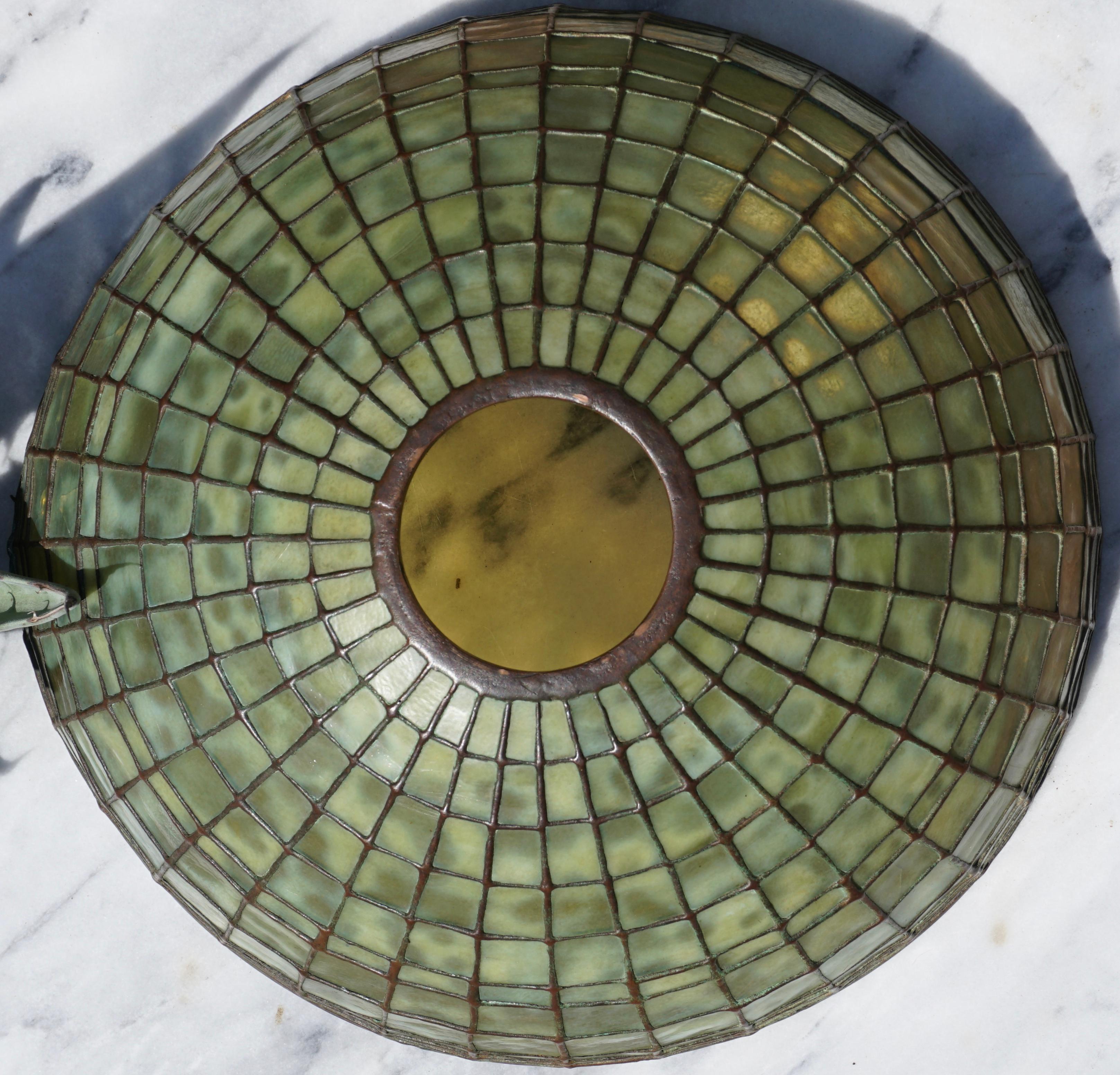 American Tiffany Studios Geometric Table Lamp