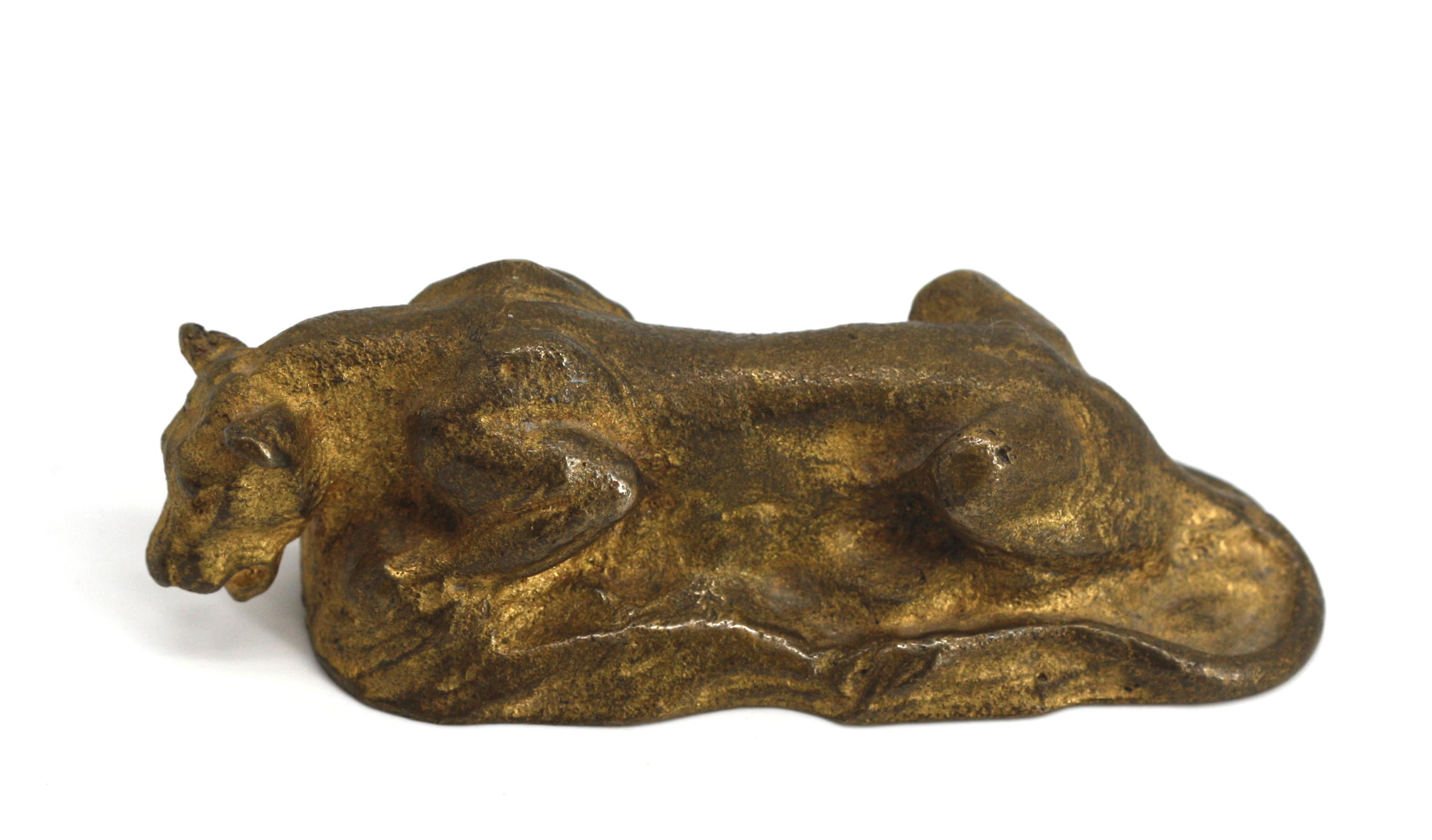  Tiffany Studios Gilt Bronze Lioness For Sale 3