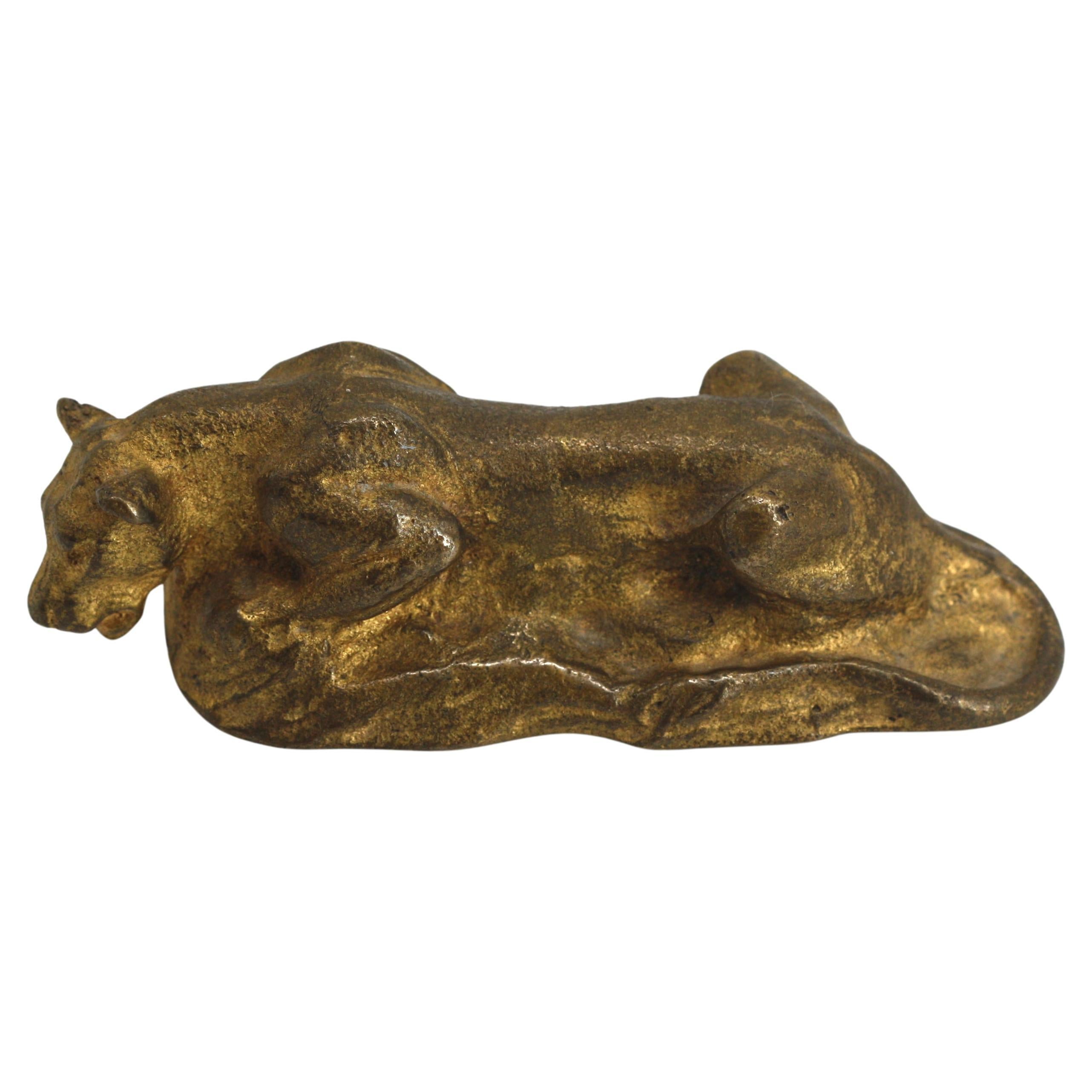  Tiffany Studios Gilt Bronze Lioness