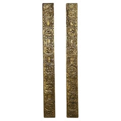 Studio A Oro Dore Bronzo inciso all'acido Zodiac 19", coppia #994
