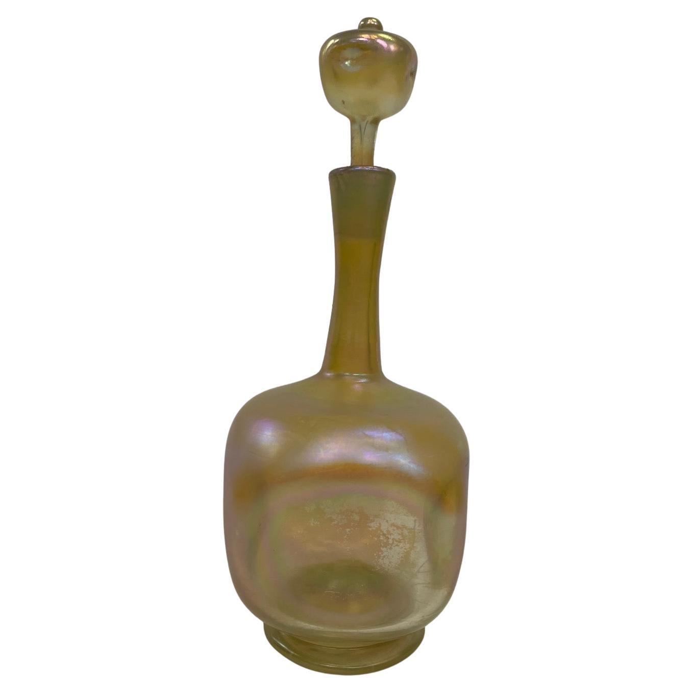 Tiffany studios Gold Iridescent Decanter with Stopper