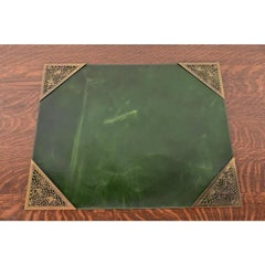 Tiffany Studios Grapevine Bronze Doré Blotter With Leather Desk Blotter