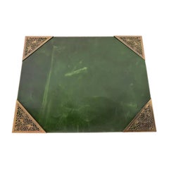 Tiffany Studios Grapevine Bronze Doré Blotter With Leather Desk Blotter