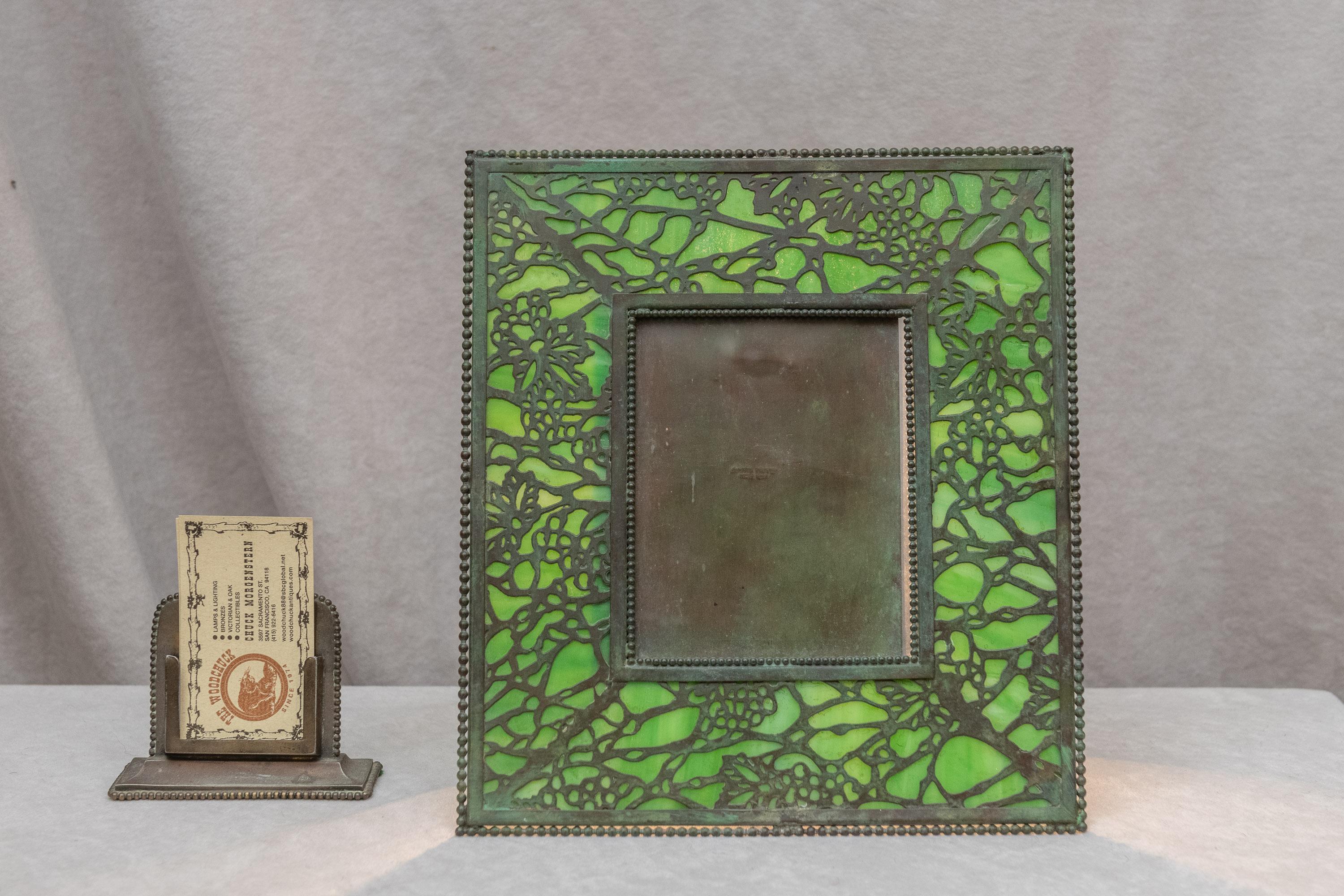 Hand-Crafted Tiffany Studios Grapevine Picture Frame