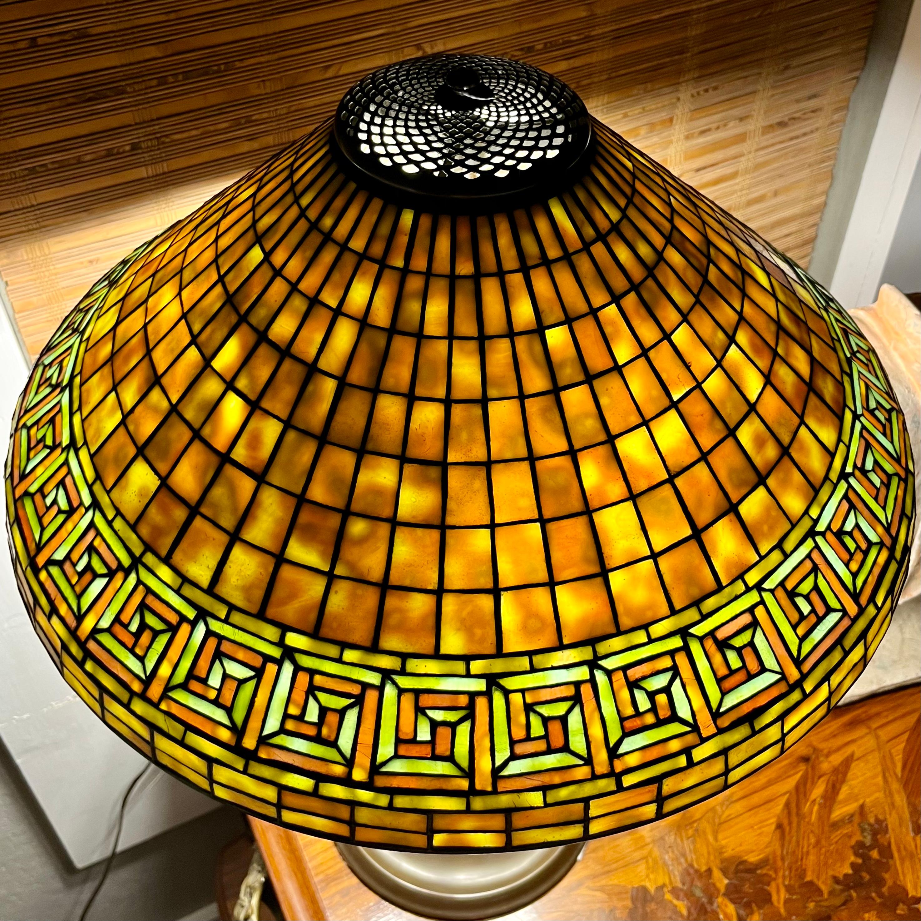 Tiffany Studios Greek Key Table Lamp 3