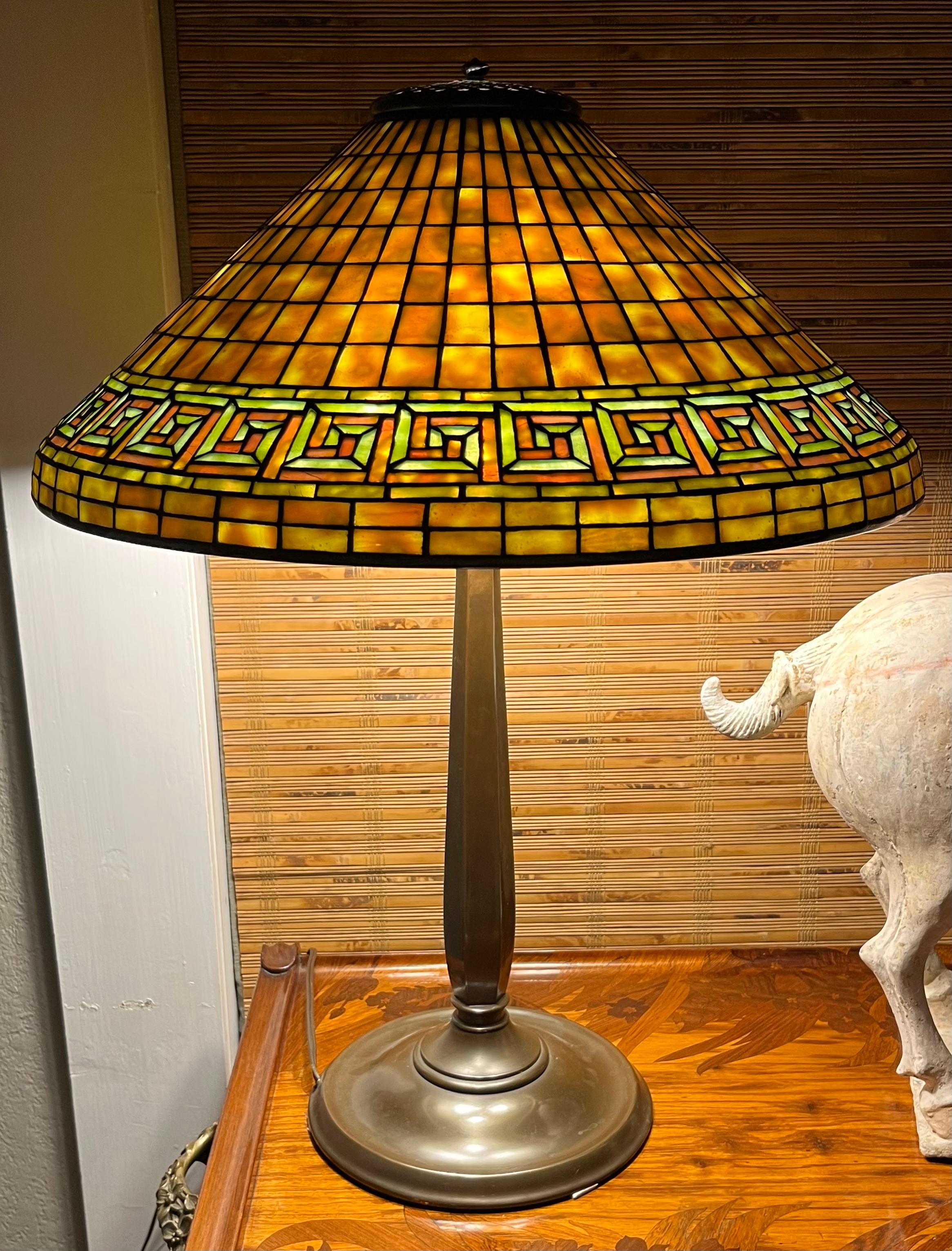 Tiffany Studios Greek Key Table Lamp 4