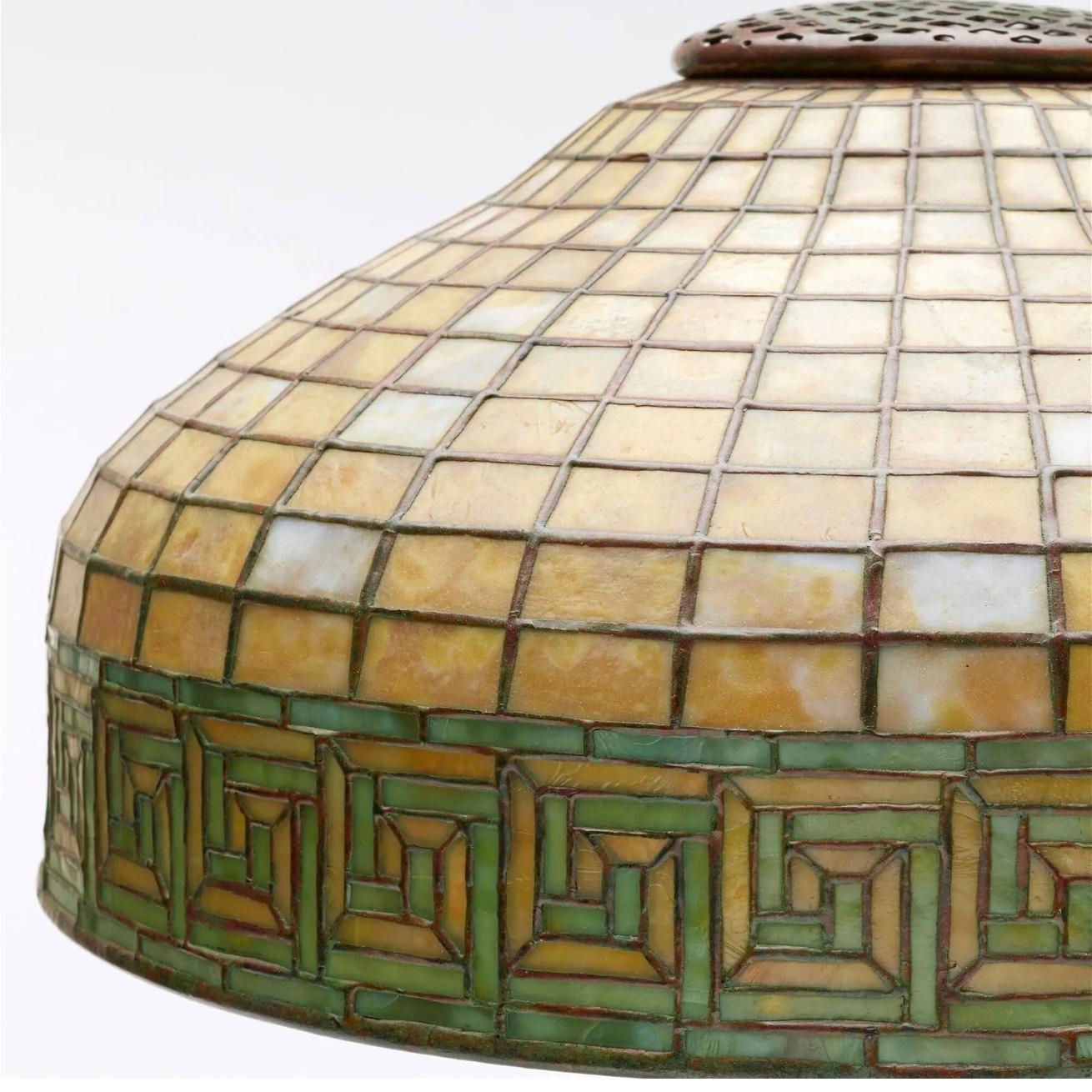 Tiffany Studios Greek Key Table Lamp For Sale 5