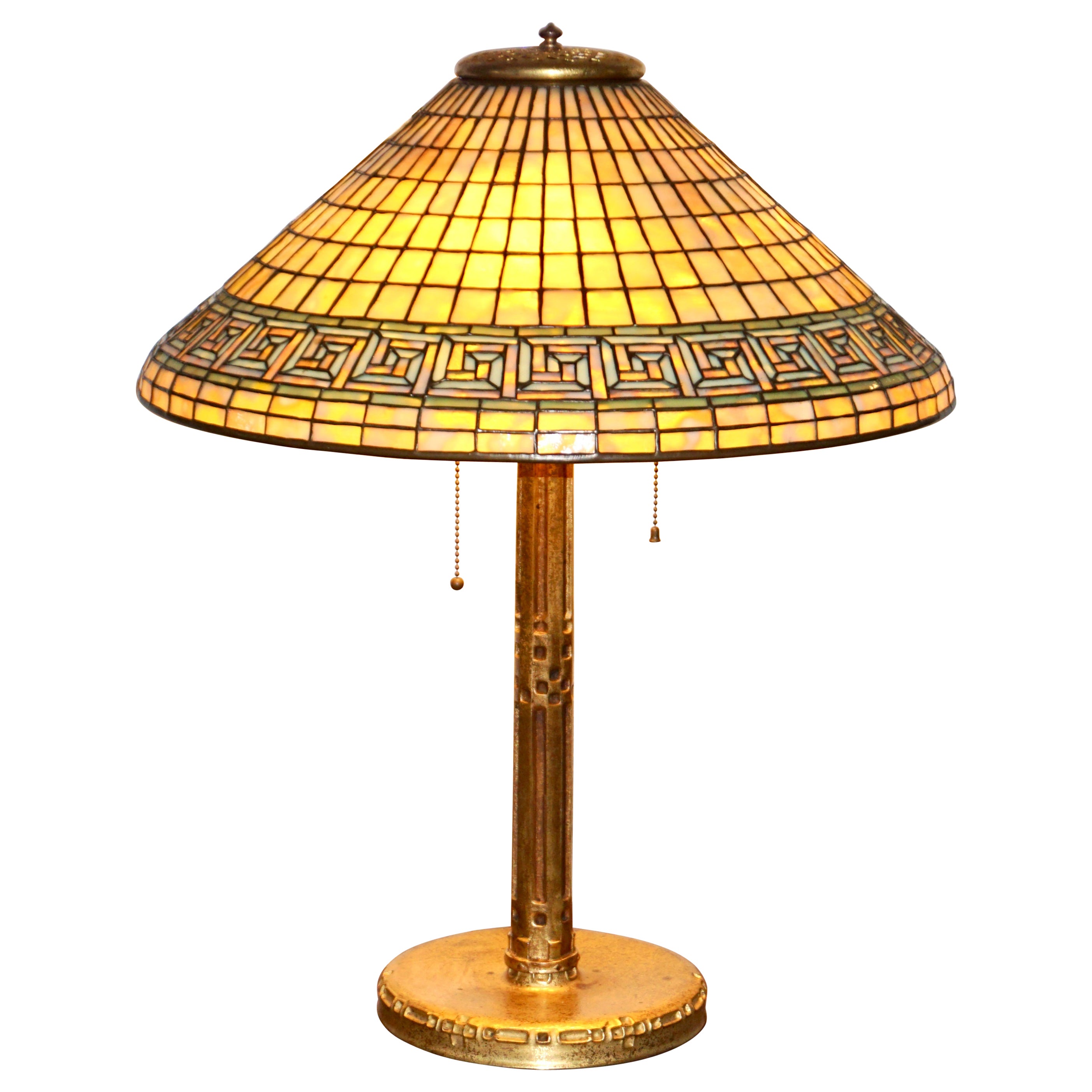 Tiffany Studios Greek Key Table Lamp