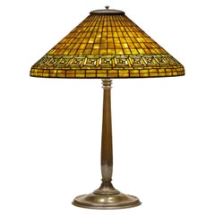 Antique Tiffany Studios Greek Key Table Lamp