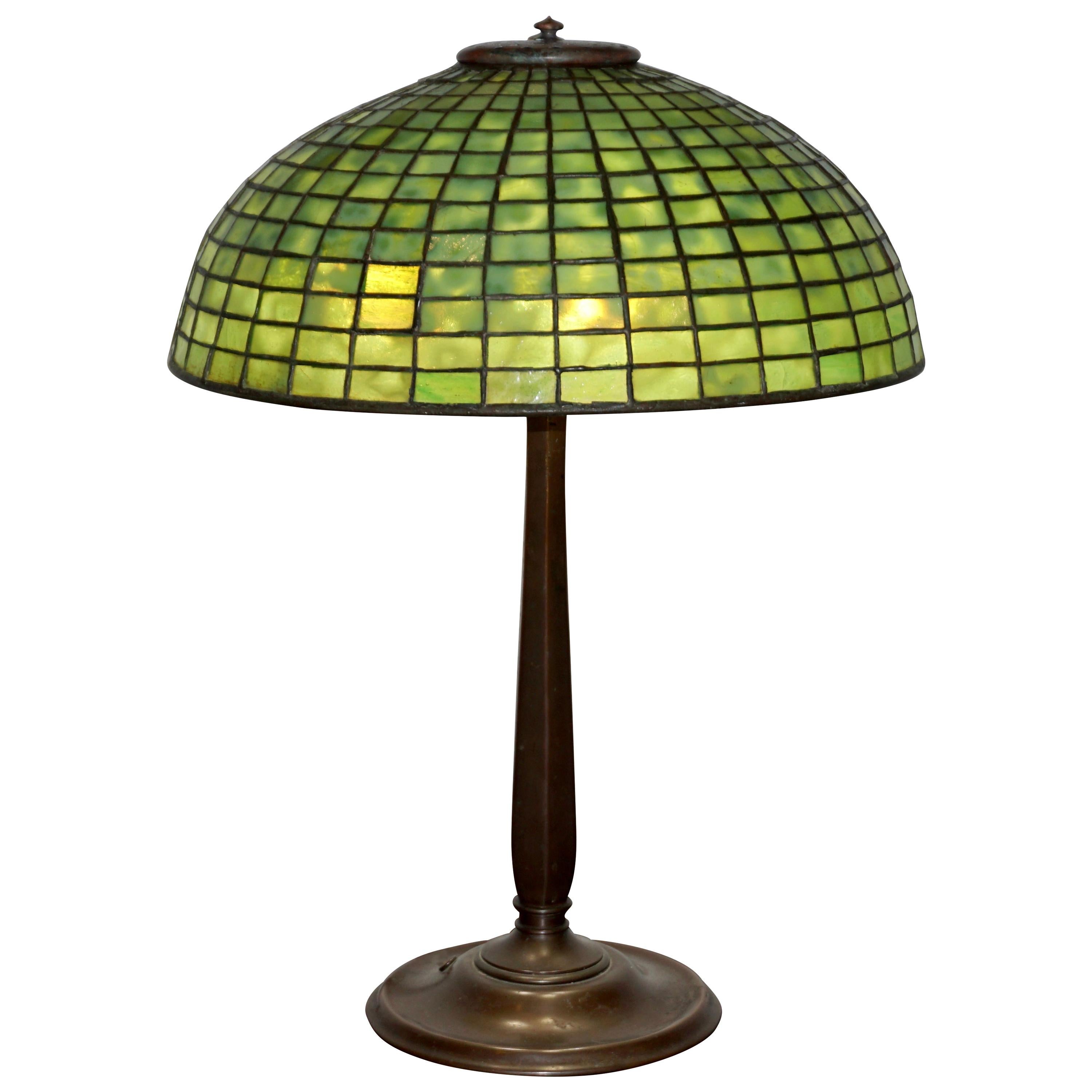 Tiffany Studios Green “Geometric” Table Lamp