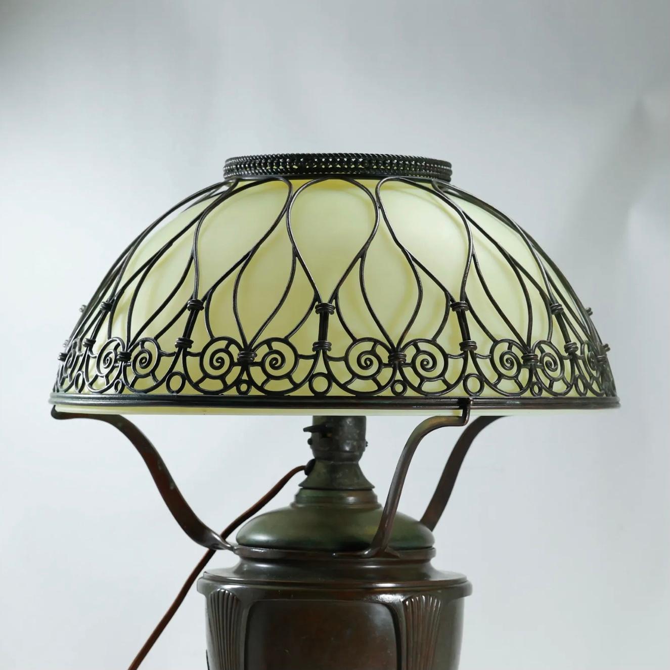 Art Nouveau Tiffany Studios Historic Golf Trophy For Horace Rawlins Table Lamp