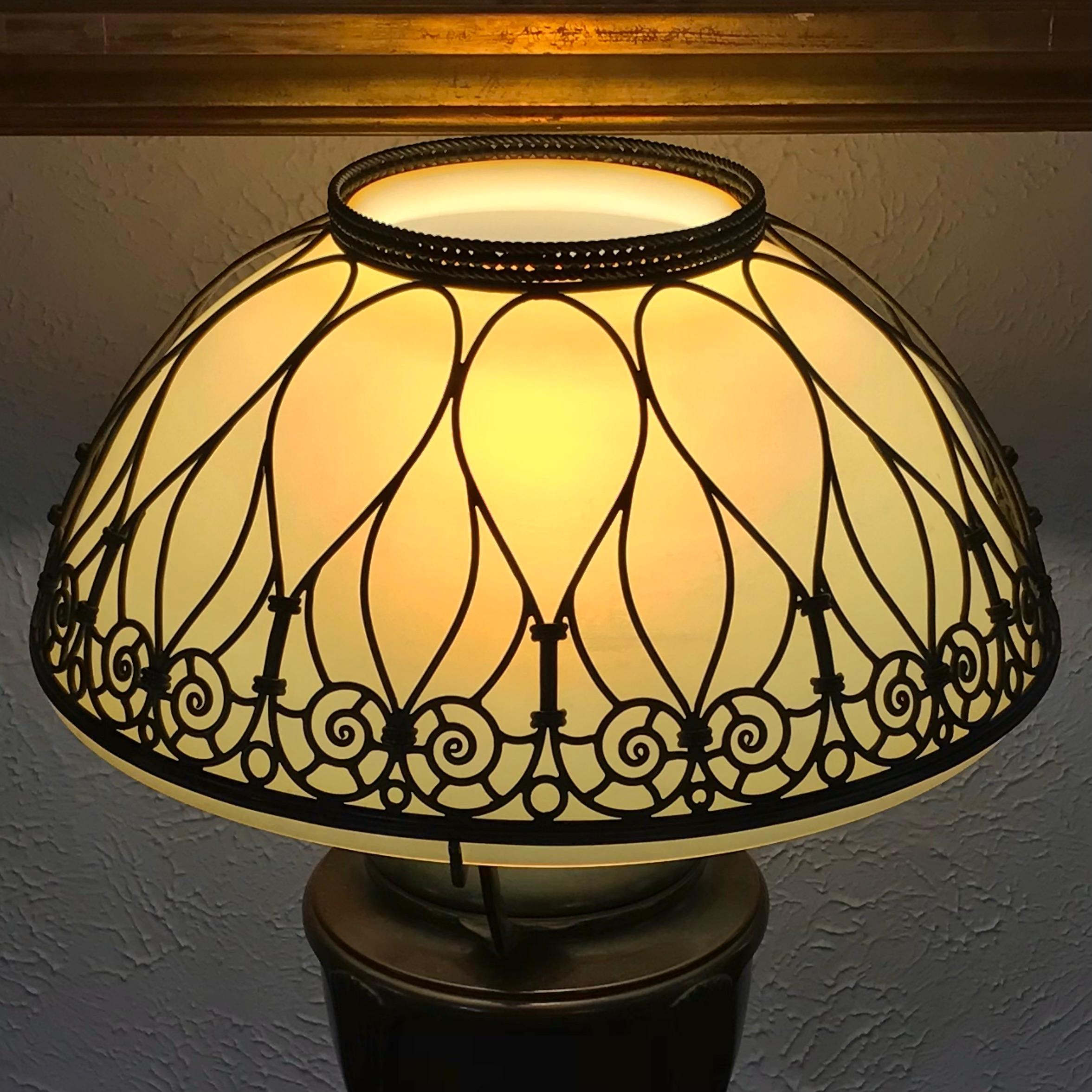 American Tiffany Studios Historic Golf Trophy For Horace Rawlins Table Lamp
