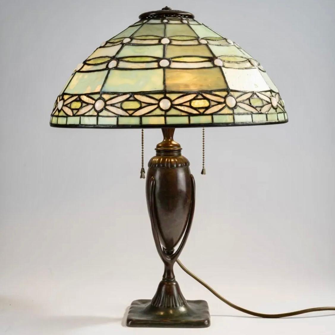 Art Nouveau Tiffany Studios Jeweled Blossom Table Lamp For Sale