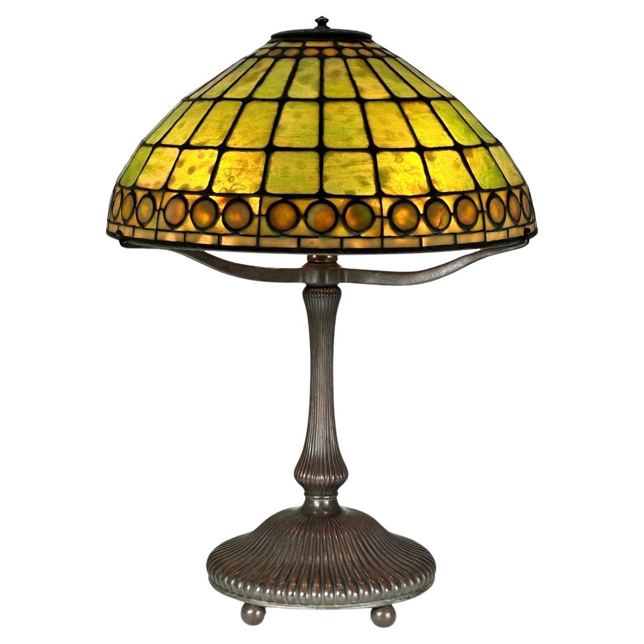 Tiffany Studios Jeweled Colonial Table Lamp For Sale