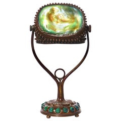 Antique Tiffany Studios Jeweled Turtle Back Table Lamp