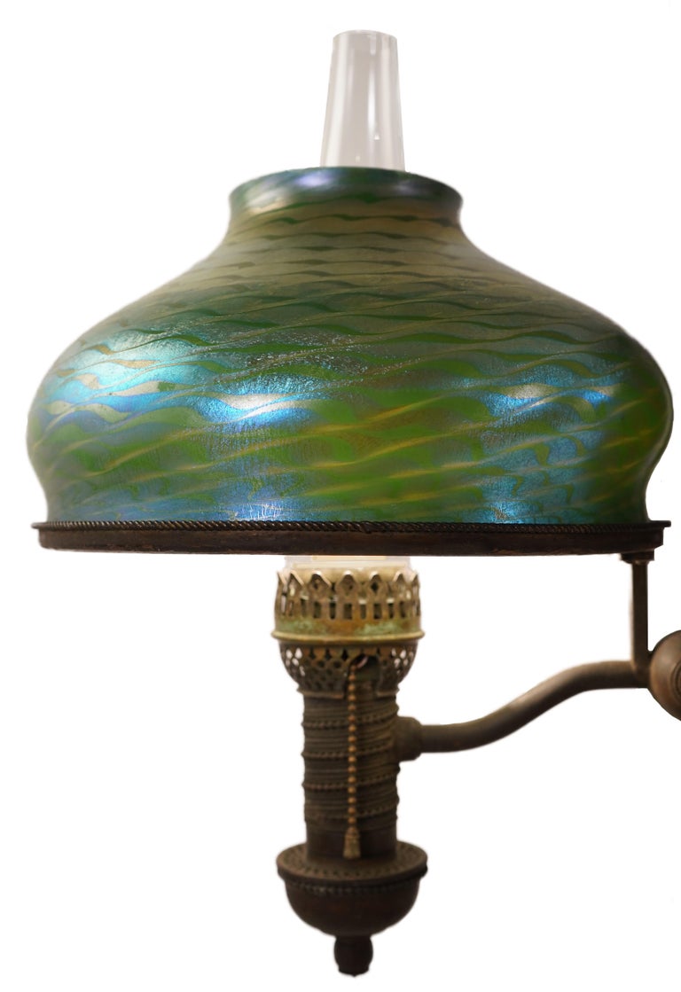 20th Century Tiffany Studios Lamp Base with Favrille Shades For Sale