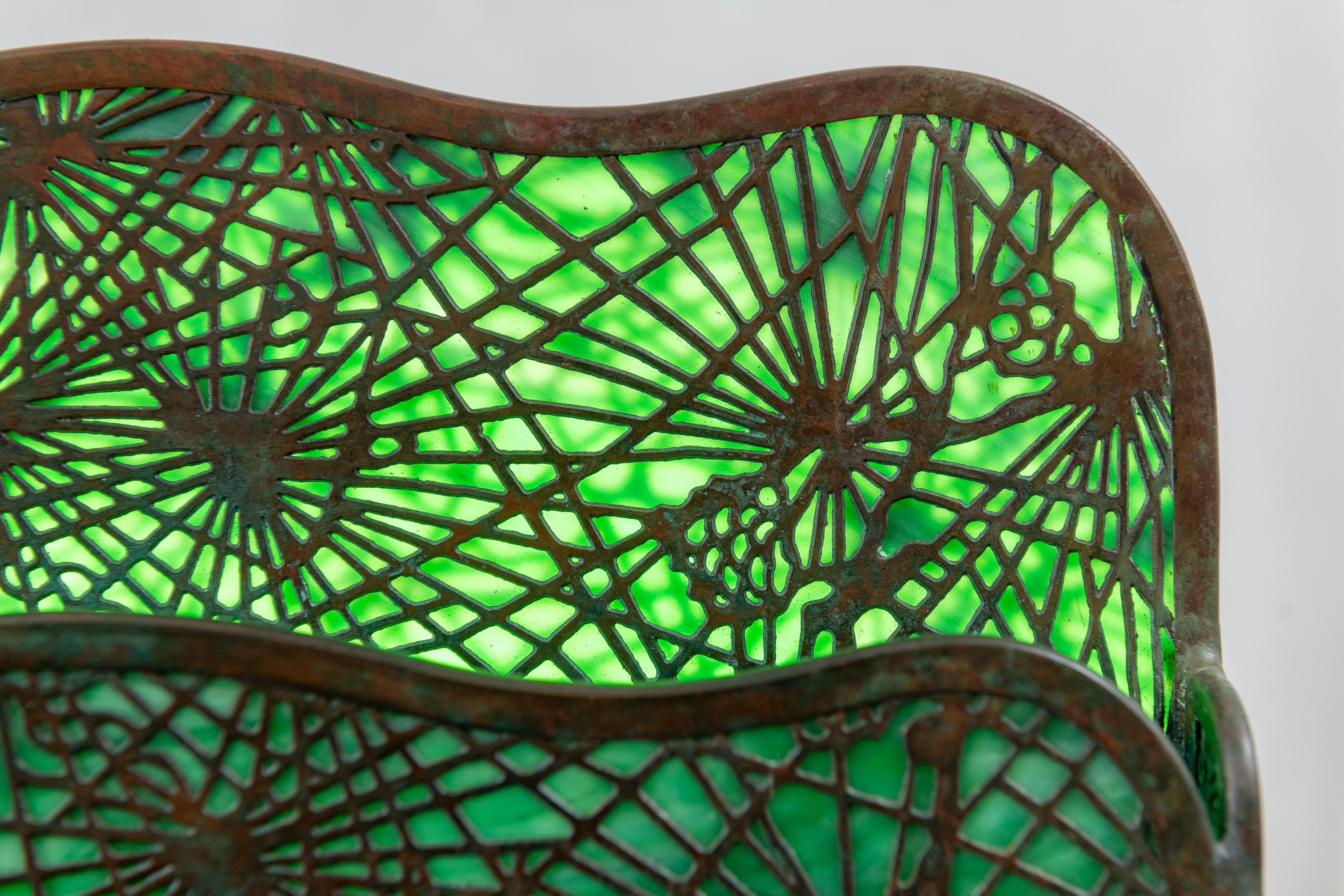 American Tiffany Studios Large Letter Rack, Pine Needle Pattern, ca. 1905