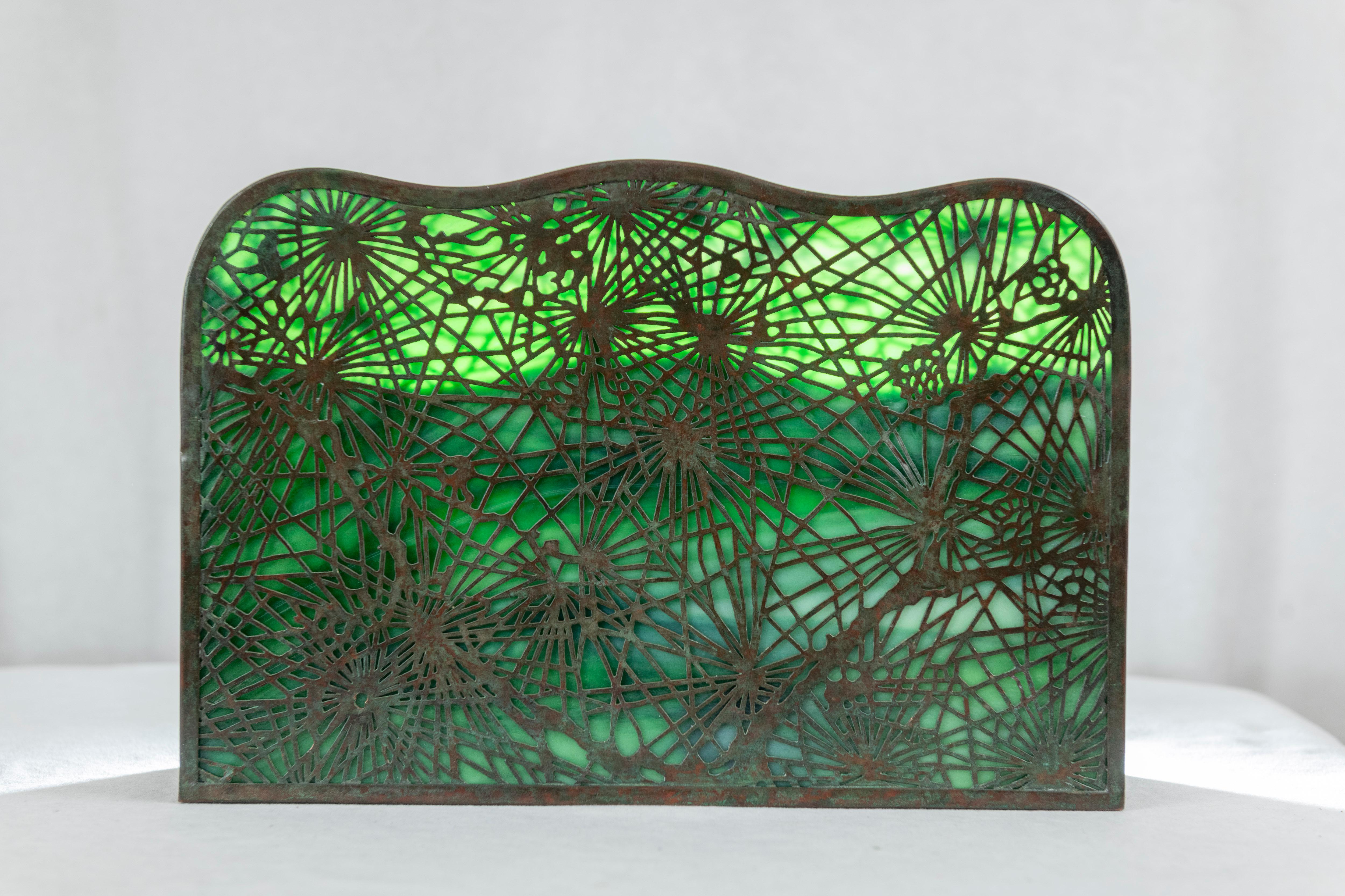 Tiffany Studios Large Letter Rack, Pine Needle Pattern, ca. 1905 In Excellent Condition In Petaluma, CA