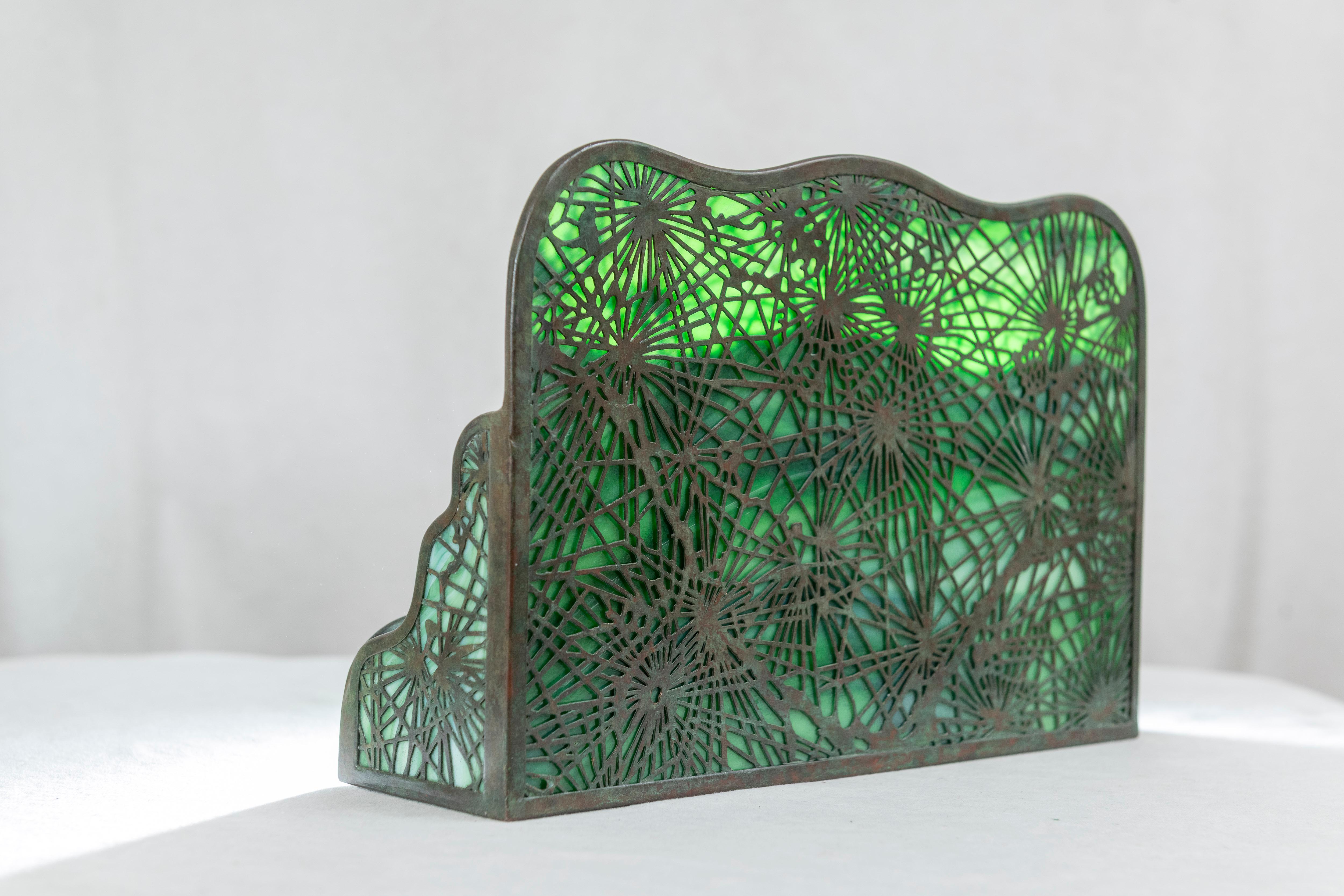 Early 20th Century Tiffany Studios Large Letter Rack, Pine Needle Pattern, ca. 1905