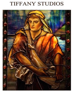 Tiffany Studios Leaded Art Glass Fiqural Window