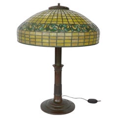 Antique Tiffany Studios Lemon leaf table lamp.