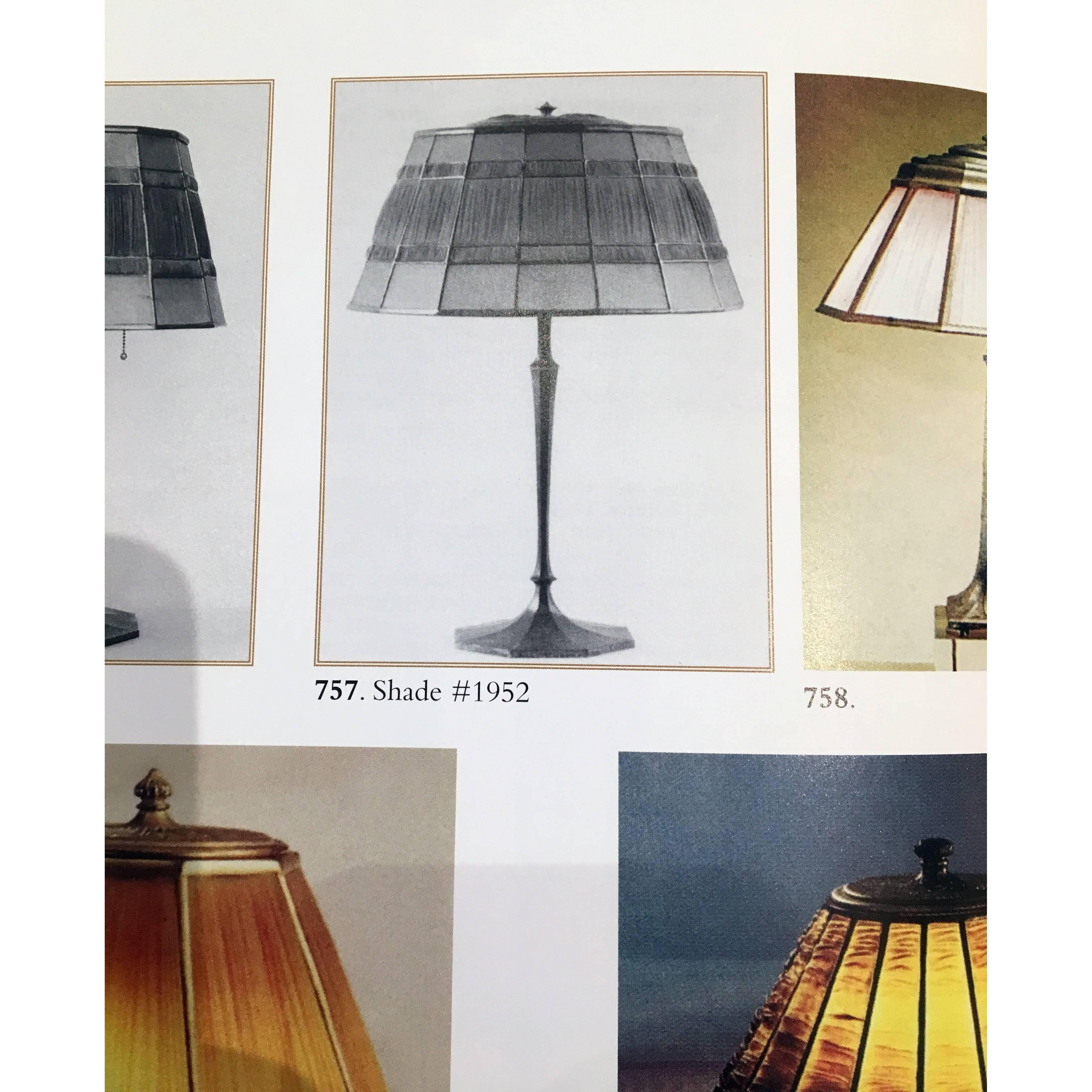 20th Century Tiffany Studios Linen-Fold Table Lamp
