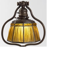 Tiffany Studios ‘Linenfold’ Favrile Glass and Bronze Desk Lamp