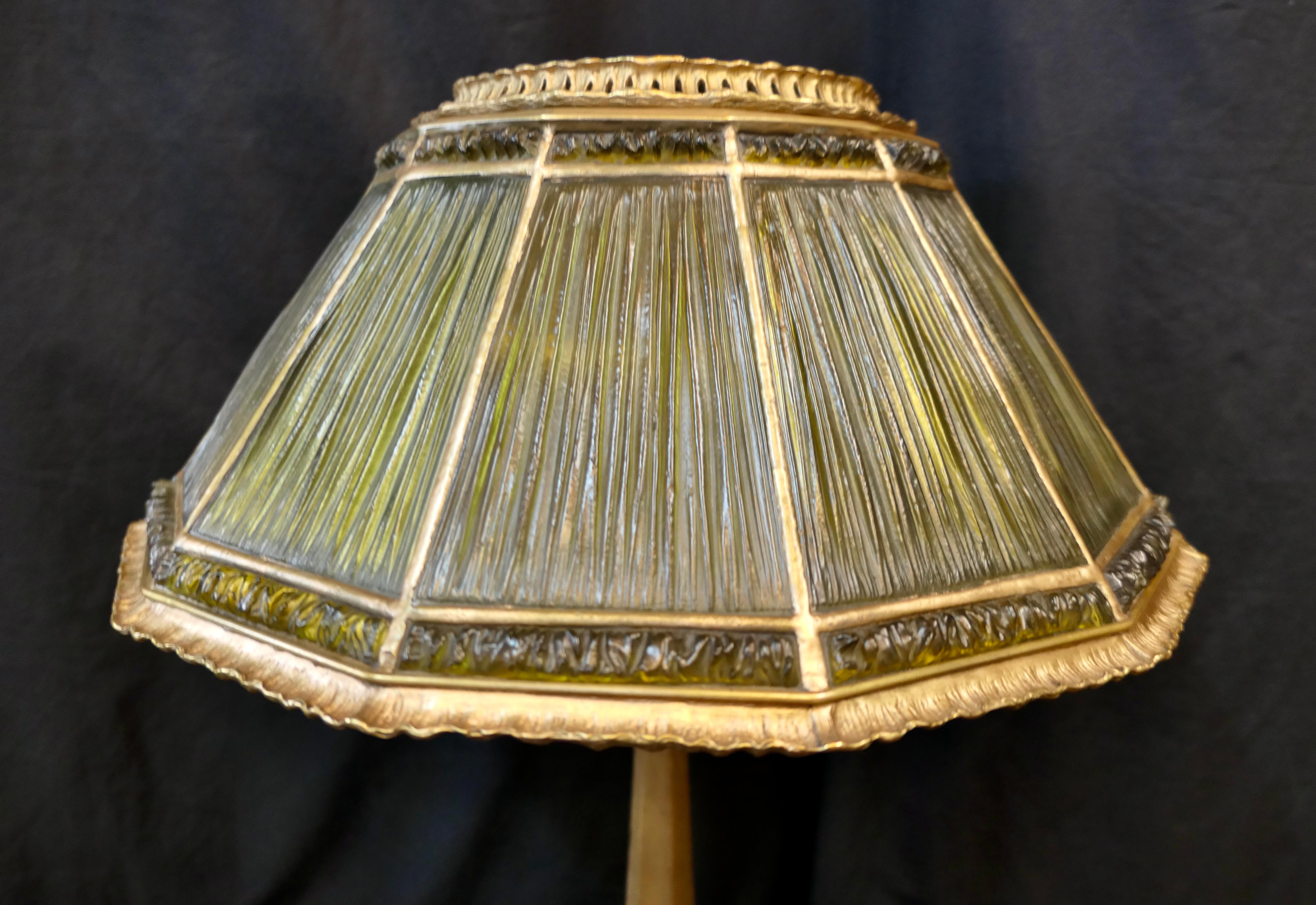 Art Nouveau Tiffany Studios Linenfold Lamp