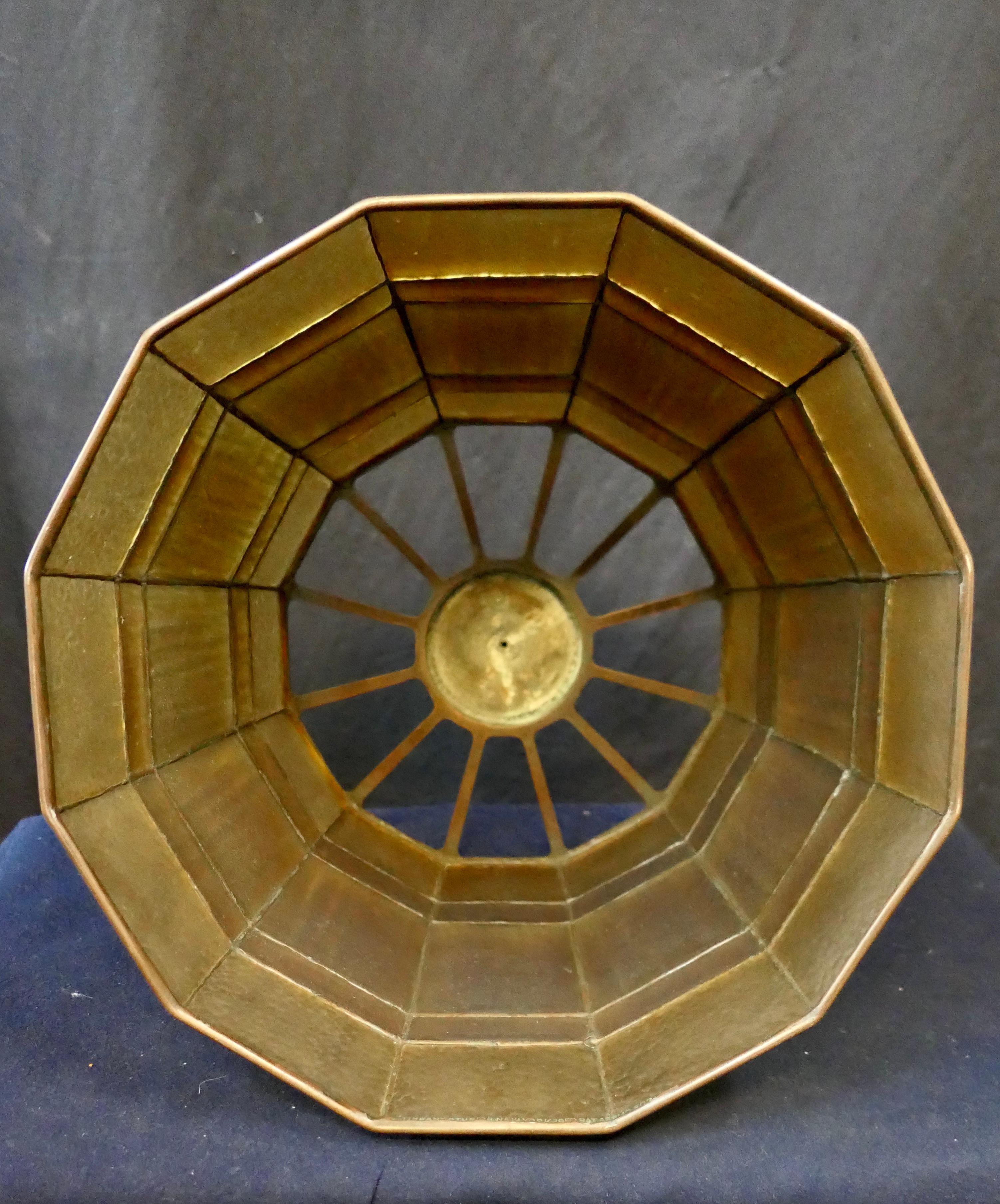 20th Century Tiffany Studios Linenfold Lamp For Sale