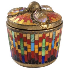 Used  Tiffany Studios New York "Scarab" Mosaic Box 