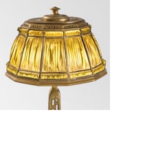 Tiffany Studios New York "Abalone Linenfold" Desk Lamp
