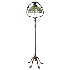 Tiffany Studios New York "Acorn" Bronze and Leaded Glass Floor Lamp