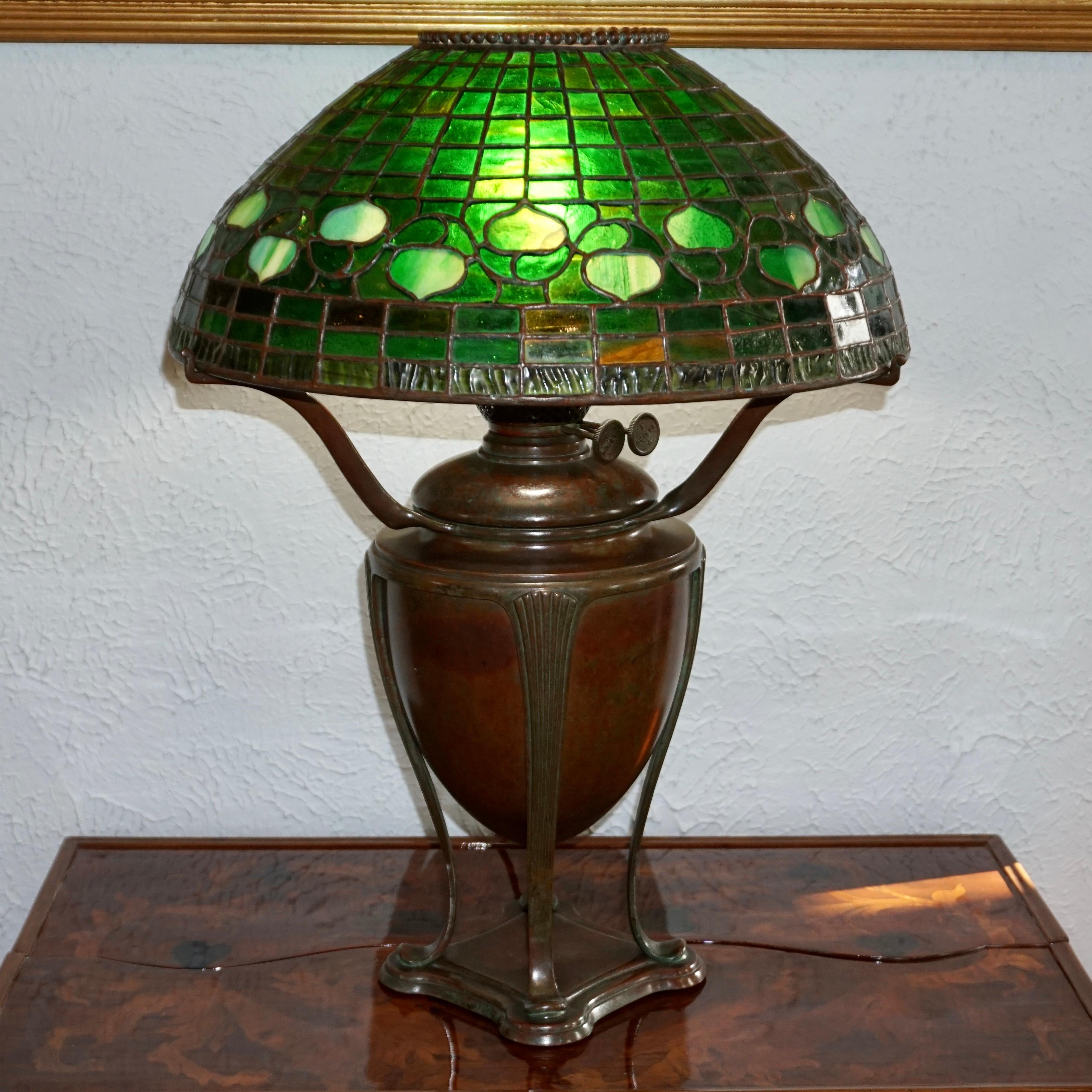 American Tiffany Studios New York Acorn Table Lamp