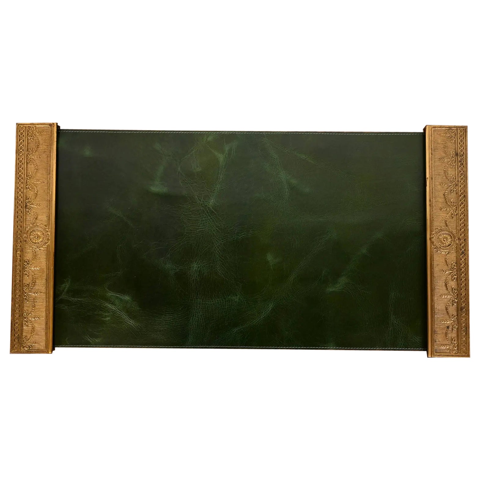 Tiffany Studios New York "Adam" Bronze Doré Blotter Ends With Desk Blotter