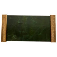 Tiffany Studios New York "Adam" Bronze Doré Blotter Ends With Desk Blotter