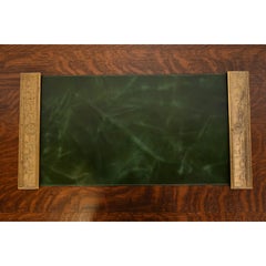 Tiffany Studios New York "Adam" Bronze Doré Blotter Ends With Leather Blotter