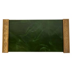 Tiffany Studios New York "Adam" Bronze Doré Blotter Ends mit Leder Blotter