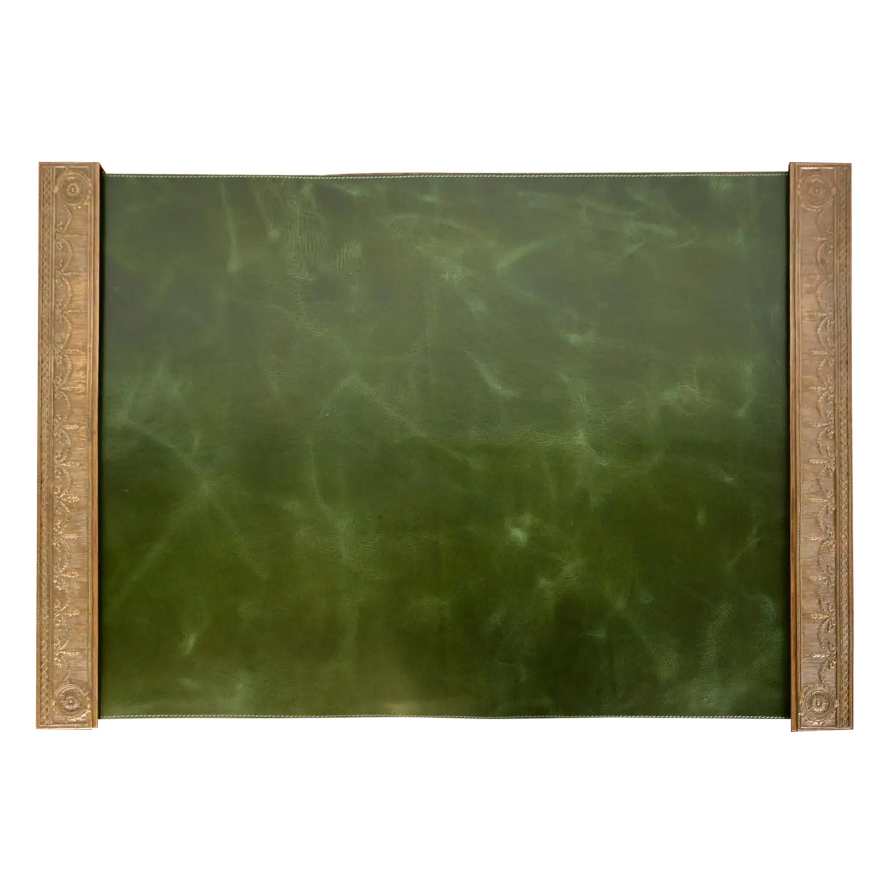 Tiffany Studios New York "Adam" Bronze Doré Blotter Ends mit Leder Blotter im Angebot