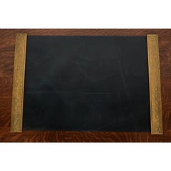 Tiffany Studios New York "Adam" Bronze Doré Blotter with Leather Desk Blotter