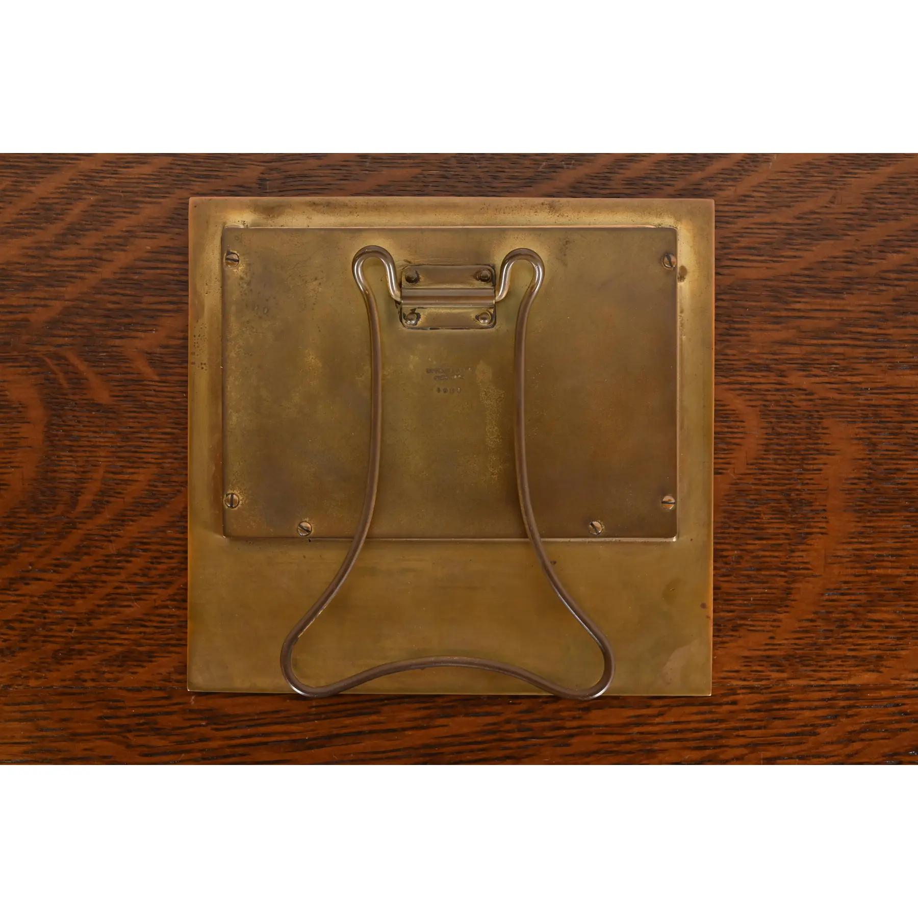 Tiffany Studios New York Adam Bronze Doré Desk Calendar Frame or Picture Frame For Sale 4